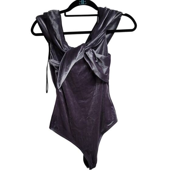 Alix Nyc Grove Twisted Velvet Bodysuit Medium - Picture 2 of 7